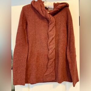 Anthropologie Cowl Neck Sweater - Burnt Red Orange